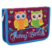 Пенал-книга жесткий YES 532156 с одинарным отворотом HP-03 Funny Birdies