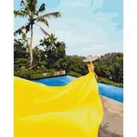 Картина по номерам "Мечтательный отдых Девушка в желтом платье" 40x50 BrushMe BS52890
