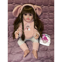 Кукла реборн реалистичная Real Doll, бутылочка, памперс, 55 см, в коробке