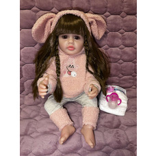 Лялька реборн реалістична Real Doll, пляшечка, памперс, 55 см, у коробці
