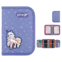 Пенал наповнений з олівцями 1 відділення 2 отвороти Kite Studio Pets LP25-622H