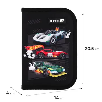 Пенал с карандашами 1отделение 2 отворота Kite HW25-622H-1 Hot Wheels 