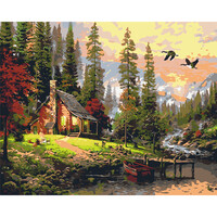 Картина за номерами Мисливський будиночок Орігамі LW 1831 40x50 см
