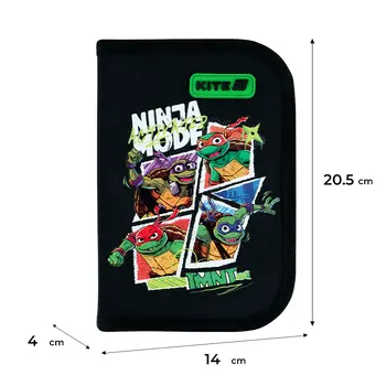 Пенал без наповнення Kite Ninja Turtles NT26-622 1 відділення, 2 відвороти